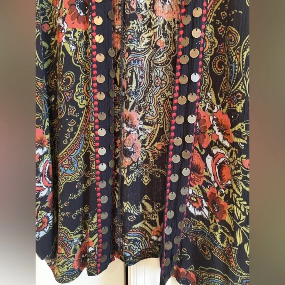 Boho Floral Paisley Kimono Cardigan Festival Cottagecore XS/S - Picture 4 of 5